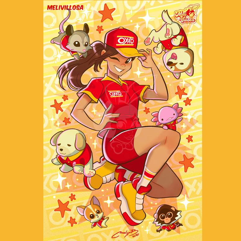 Chica Oxxo, illustration by Melissa Ballesteros